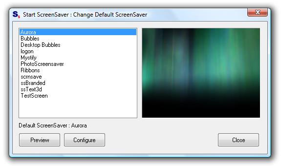 Start ScreenSaver Utility : Change Screen Saver Easily