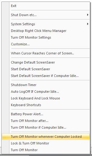 Turn Monitor Off Whenever Computer is Locked