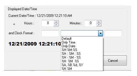 Screenshot displaying how to configure clock format