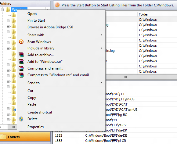 Right Click menu of Windows Explorer in Duplicate File Finder
